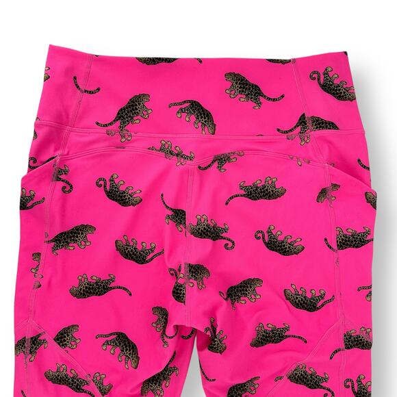 Fabletics Oasis PureLuxe High-Waisted 7/8 Leggings Sz XL Hot Pink Leopard Print - Picture 5 of 5